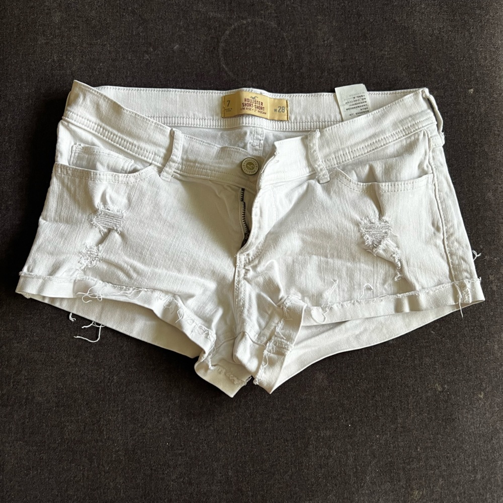 Hollister white short shorts